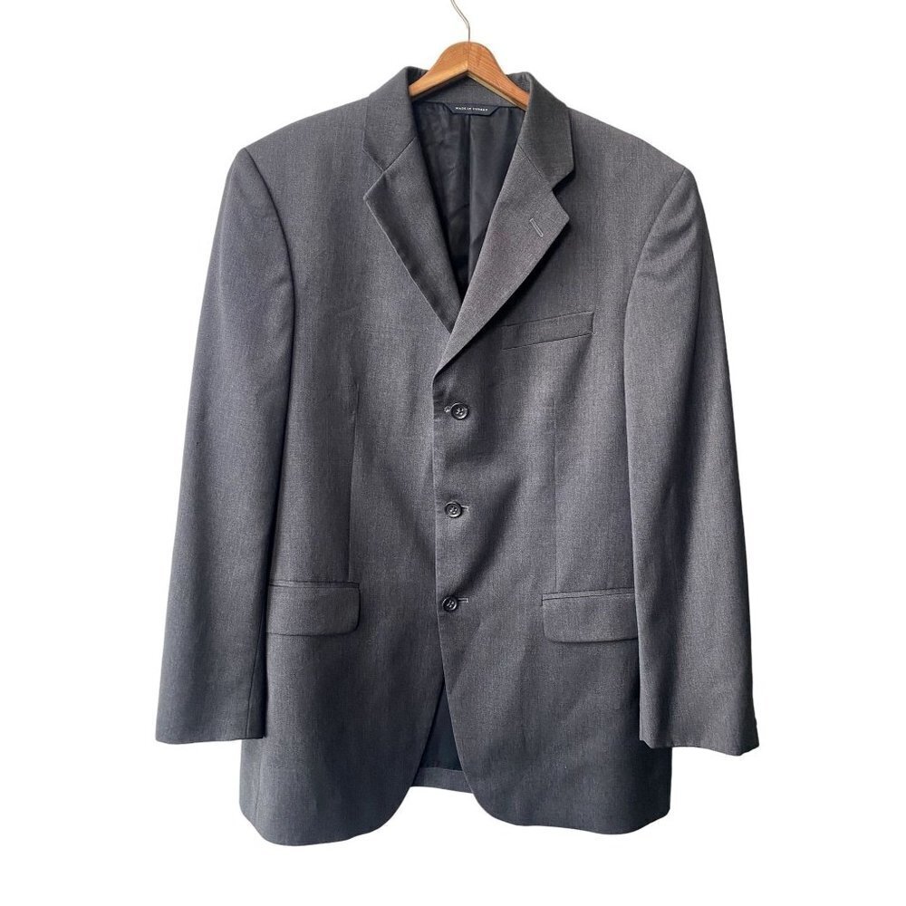 Banana Republic Mens 42R 100% Wool Three Button Gray Sport Coat Jacket